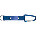Schlüsselanhänger mit Karabiner und Plättchen aus Metall, blau