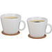 SEASONS Tassen-Set Hartley mit Untersetzer, 2-teilig, weiß/braun SEASONS Tassen-Set Hartley mit Untersetzer, 2-teilig, weiß/braun