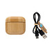 TWS-Kopfhörer aus RCS recyceltem Kunststoff und Bambus, braun