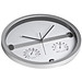 Wanduhr mit Hygro- und Thermometer, halbes Display bedruckbar, weiß