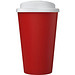 Americano® Eco 350 ml recycelter Becher mit auslaufsicherem Deckel, rot/weiß