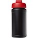 Baseline® Plus 500 ml Sportflasche mit Klappdeckel, schwarz/rot