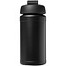 Baseline® Plus 500 ml Sportflasche mit Klappdeckel, schwarz/schwarz