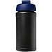 Baseline® Plus 500 ml Sportflasche mit Klappdeckel, schwarz/blau