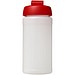 Baseline® Plus 500 ml Sportflasche mit Klappdeckel, transparent/rot
