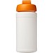 Baseline® Plus 500 ml Sportflasche mit Klappdeckel, weiß/orange