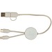 Chechia 30 cm 5-in-1 Kabel aus recyceltem Kunststoff für Datenübertragung und 27W Schnellladung mit Bambusdetails, weiss