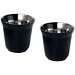 Duo 80 ml RCS-zertifiziertes Espressotassen Set aus Edelstahl, schwarz