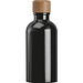 Edelstahltrinkflasche mit Karabiner, 400ml, schwarz