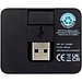 Gaia 4 Port USB Hub mit USB-A- und Typ-C-Ausgang und zwei Eingängen aus recyceltem Kunststoff, schwarz