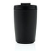 GRS recycelter PP-Becher mit Flip-Deckel, schwarz