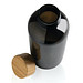 GRS rPET Flasche mit Bambus-Deckel, schwarz