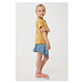Iqoniq Koli Kids T-Shirt aus recycelter Baumwolle, ochre yellow, 3-4 y