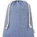 Pheebs 150?g/m2 GRS Zuziehbeutel aus Recyclingbaumwolle groß 4 l, heather blau