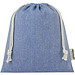 Pheebs 150?g/m2 GRS Zuziehbeutel aus Recyclingbaumwolle mittel 1,5 l, heather blau