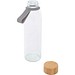 Porto 500 ml Glas-Flasche mit Silikongriff und Bambusdeckel, grau