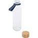 Porto 500 ml Glas-Flasche mit Silikongriff und Bambusdeckel, Ozeanblau