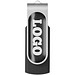 Rotate USB-Stick 3.0 mit Doming, schwarz, 16GB