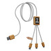 SCX.design C39 3-in-1-Ladekabel aus rPET mit Leuchtlogo und Bambusgehäuse, weiss