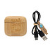 TWS-Kopfhörer aus RCS recyceltem Kunststoff und Bambus, braun