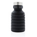 XD COLLECTION Auslaufgeschützte faltbare Silikonflasche, 550 ml, schwarz