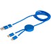 Alasia 150 cm 5-in-1 Kabel aus recyceltem Kunststoff für Datenübertragung und 27W Schnellladung, royalblau