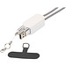 Anser Smartphone Lanyard aus recyceltem Kunststoff mit 27 W 5-in-1 integriertem Kabel, weiss
