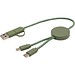 Citala 30 cm 5-in-1 Kabel aus recyceltem Kunststoff für Datenübertragung und 27W Schnellladung, heather grün