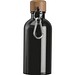 Edelstahltrinkflasche mit Karabiner, 400ml, schwarz