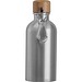 Edelstahltrinkflasche mit Karabiner, 400ml, silbergrau