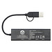 Rise USB 2.0 Hub aus recyceltem RCS Aluminium, schwarz