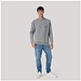 MALFINI Sweatshirt unisex Crew, S, dunkelgrau melliert