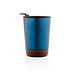 XD COLLECTION GRS rPP Edelstahl-Kaffeebecher mit Kork, blau