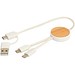 Chechia 30 cm 5-in-1 Kabel aus recyceltem Kunststoff für Datenübertragung und 27W Schnellladung mit Bambusdetails, weiss