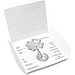 Geschenkartikel: ROMINOX® Key Tool Lucky Charm / Kleeblatt Glücksbringer (19 Funktionen) im Motiv-Mäppchen Große Helden, silber