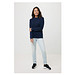 Iqoniq Zion Rundhals-Sweater aus recycelter Baumwolle, navy blau