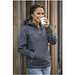 Sayan Kapuzenpullover mit halbem Reißverschluss für Damen, stahlgrau,  M
