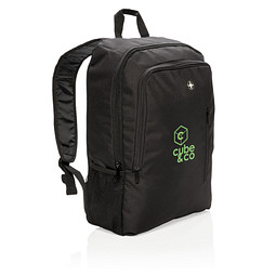 Mitarbeitergeschenk Laptop-Rucksack Swiss Peak – schwarz – mit Logo bedruckt für 17 Zoll Notebooks für die Büroausstattung