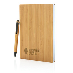 XD COLLECTION Bambus Notizbuch & Stift A5, braun