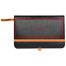Notizbuch Retro, DIN A6, liniert, schwarz/orange