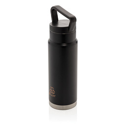XD COLLECTION Auslaufsichere Vakuum-Flasche mit Tragegriff, 650 ml, schwarz