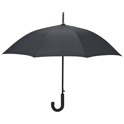 Automatik-Regenschirm aus Pongee mit Aluminiumschaft, schwarz