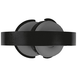 Bluetooth Kopfhörer mit Metallplatten auf den Ohrmuscheln, schwarz