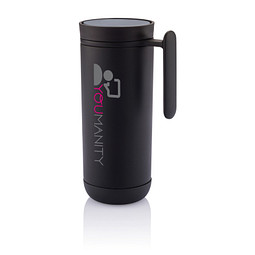 XD DESIGN auslaufsicherer Reisebecher Clik mit Griff, 225 ml, schwarz/anthrazit