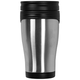 Doppelwandiger Thermobecher aus Edelstahl, 400 ml, grau