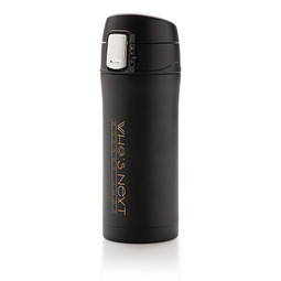 XD COLLECTION Edelstahlbecher Easy Lock, 300 ml, schwarz