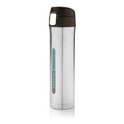 XD COLLECTION Vakuum Flasche Easy Lock, 450 ml, silber/schwarz