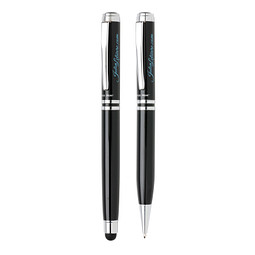 SWISS PEAK® Schreibset Executive, blaue Mine, schwarz/silber