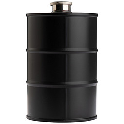 Flachmann Fass aus Edelstahl, 600 ml, schwarz