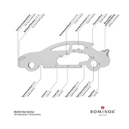 ROMINOX® Key Tool Car/Auto (18 Funktionen) im Motiv-Mäppchen Osterhase